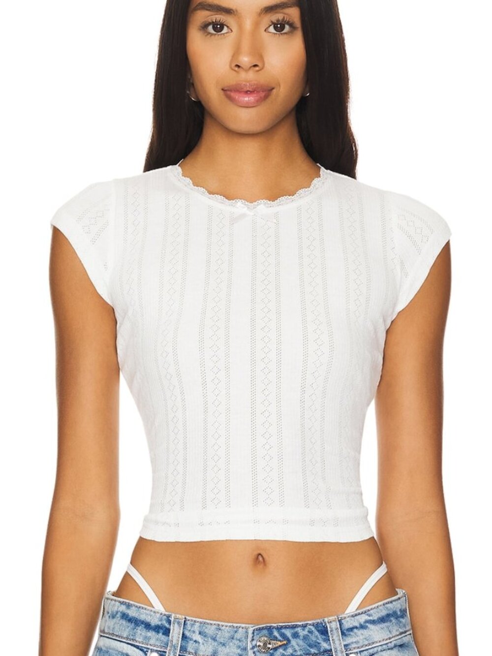 NIIHAI Daisy Tee in White cotton t shirt crop top